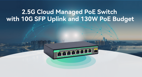 Industrial 8 Ports Full Gigabit Cloud Managed PoE Switch