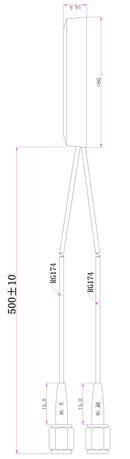 4G Mushroom Type Antenna, 2 in 1 (Main + Aux), 50cm cable from the side
