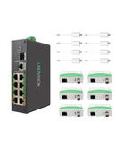 8-Port EOC & POE Switch with EOC Transmitters, Long Reach PoE over Coax