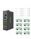 8-Port EOC & POE Switch with EOC Transmitters, Long Reach PoE over Coax