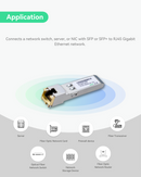 1.25G SFP to RJ45 Copper Gigabit Ethernet Transceiver, Up to 100m