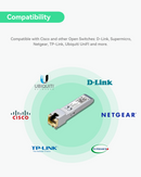 1.25G SFP to RJ45 Copper Gigabit Ethernet Transceiver, Up to 100m