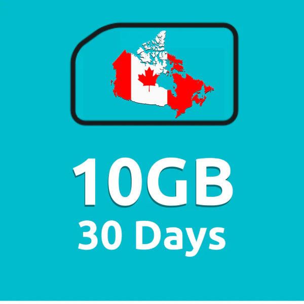 10GB 30 Days High Speed Cellular Data Plan for Canada