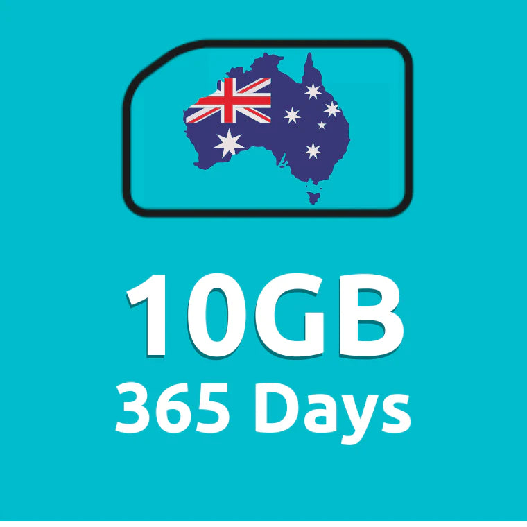 10GB 365 Days High Speed Cellular Data Plan for Australia