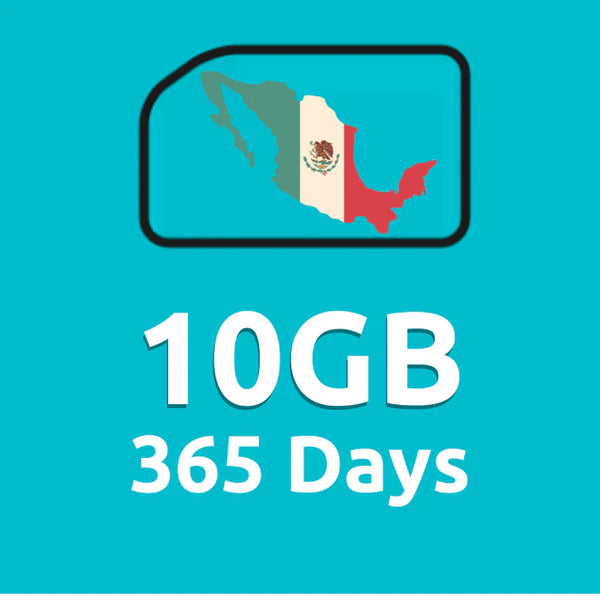 10GB 365 Days High Speed Cellular Data Plan for Mexico