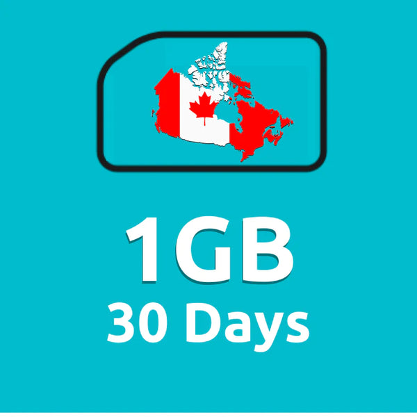 1GB 30 Days High Speed Cellular Data Plan for Canada