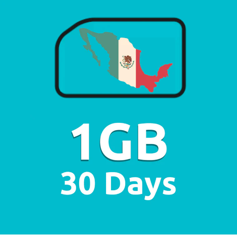 1GB 30 Days High Speed Cellular Data Plan for Mexico