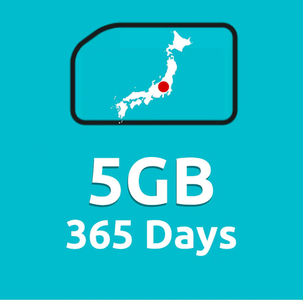 5GB 365 Days High Speed Cellular Data Plan for Japan