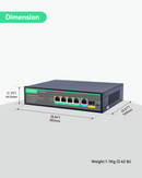 4 Ports Full Gigabit IEEE802.3af/at POE Switch with 1 GE and 1 SFP Uplink, 65W POE Budget