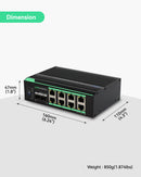 Industrial 8 Ports Full Gigabit PoE Switch supports DC 9.5V ~ 57V Power Input