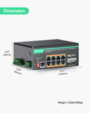 8 Ports L2+ Cloud Managed Full Gigabit BT PoE Switch, Max 480W PoE Power
