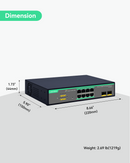 8 Ports Full Gigabit Cloud Managed PoE Switch with 2 SFP Uplink