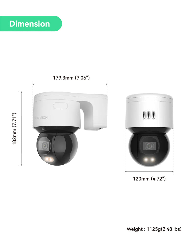 (PTZ M4) 4MP Mini Night ColorVu PT Dome Camera