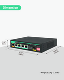 5 Ports Solar and UPS PoE Switch with built-in Solar Charge Controller