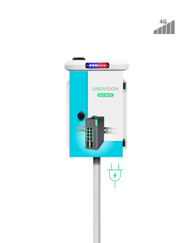 (GO BOX-POE08W) Outdoor 8-Port PoE Power System with 4G Cellular Connection