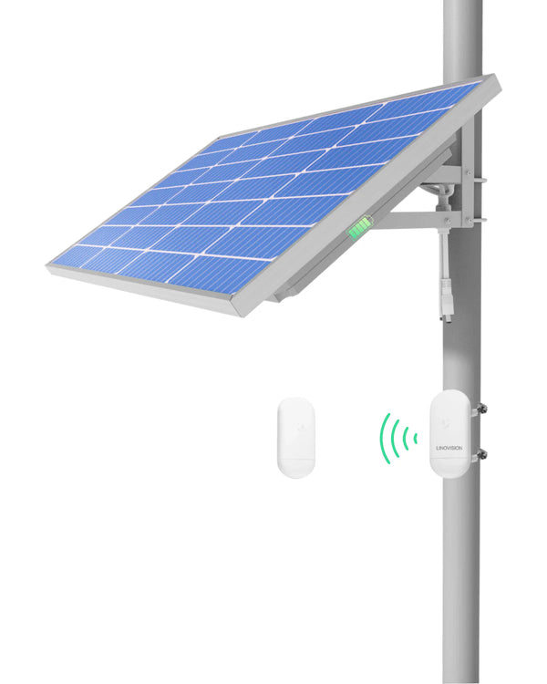 (GO SOLO Bridge) 4-in-1 Smart Solar Power System with Wireless Bridge for Security Cameras