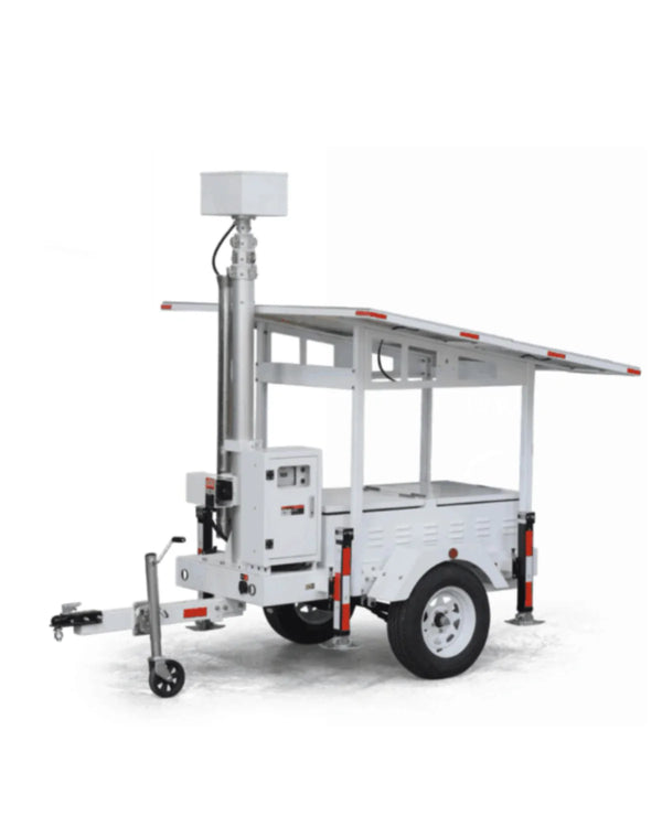 (GO Trailer S7P870B800) 20ft electric steel mast, square telescopic type, 2x435W solar panels, 4x200AH LiFePO4 battery