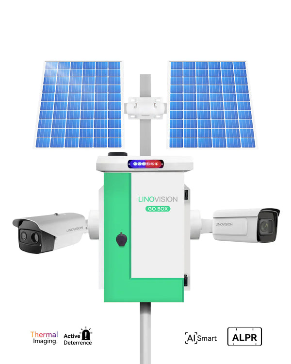 (GO BOX-V1200PW-LPR-TH) Versatile Solar Powered Cameras System with LPR and Thermal Cameras