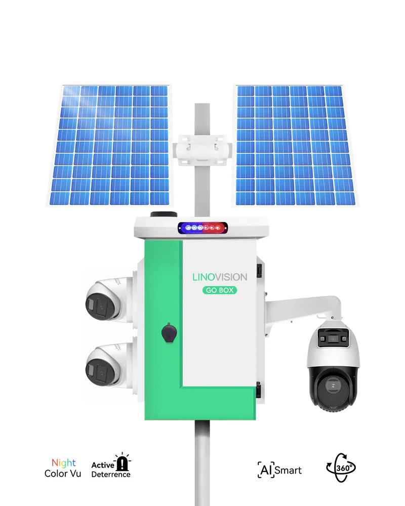 (GO BOX-V1200PW-PTZ-2T4) Versatile Solar Powered Cameras System with 360 Endless Monitoring