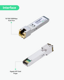 1.25G SFP to RJ45 Copper Gigabit Ethernet Transceiver, Up to 100m