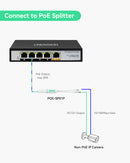 4 Port Gigabit POE Extender with 60W POE Input, 1 in 4 Out POE Repeater