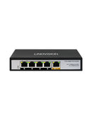 4 Port Gigabit POE Extender with 60W POE Input, 1 in 4 Out POE Repeater