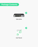 4 Port Gigabit POE Extender with 60W POE Input, 1 in 4 Out POE Repeater