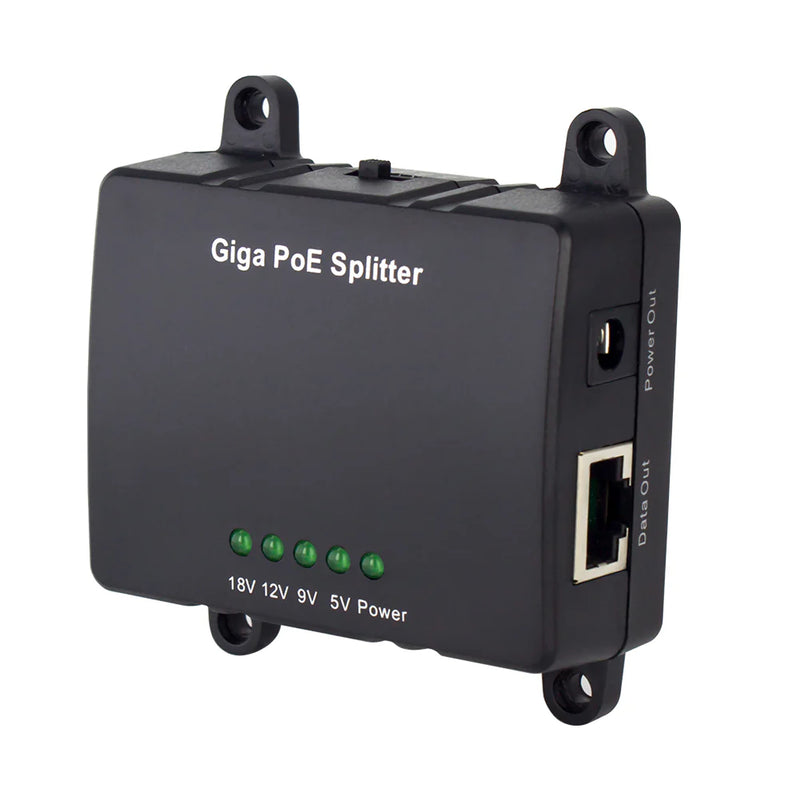 30W Gigabit PoE Splitter to DC 5/9/12/18V Output