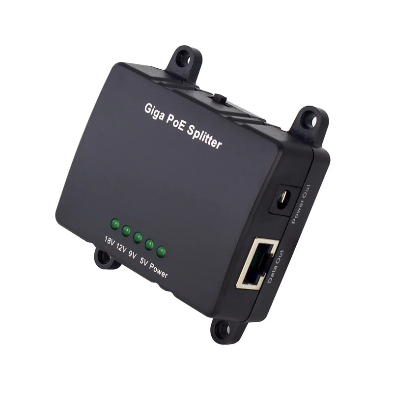 30W Gigabit PoE Splitter to DC 5/9/12/18V Output