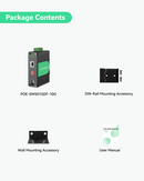 Industrial 10 Gigabits Fiber POE+ Switch, Convert 10GBASE-X SFP+ to 10G/2.5G/Gigabit Ethernet