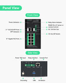 Industrial 8 Ports Gigabit Managed POE Switch with DC12V-57V Redundant Input