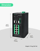 Industrial 8 Ports Gigabit Managed POE Switch with DC12V-57V Redundant Input
