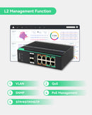 8 Ports 360W Full Gigabit Managed PoE Switch with 4 BT 90W PoE Ports