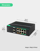 8 Ports 360W Full Gigabit Managed PoE Switch with 4 BT 90W PoE Ports