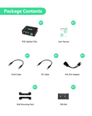 Industrial Gigabit POE+ Splitter with DC12V/DC24V/POE 24V Output