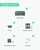Industrial 8 Ports Full Gigabit PoE Switch with Remote PoE Ports Management