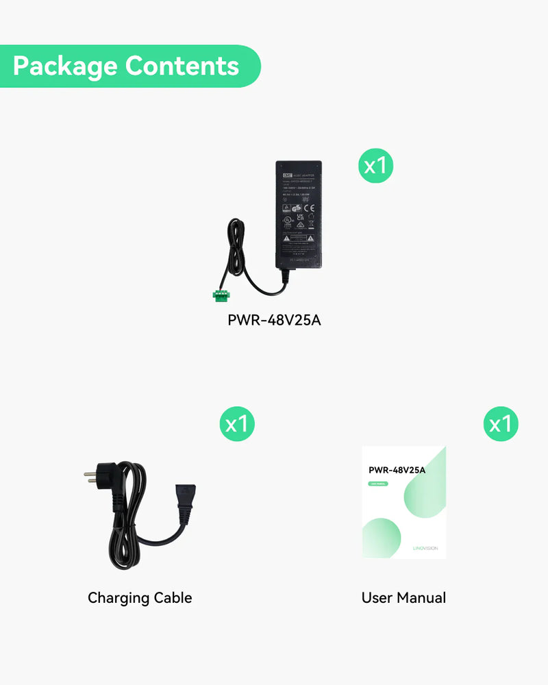 UL Listed DC 48V 2.5A Power Adapter, AC 100-240V to DC 48V 2.5A 120W Power Supply Adapter for PoE Switches and PoE NVRs