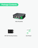 Industrial Gigabit 30W PoE Splitter with Switchable DC12V/24V Output and Passive PoE output for Wireless Bridges Like UB Loco5AC, designed for Cameras and IoT systems