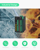 Industrial 16-Port Full Gigabit L3 Managed POE Switch with 10G SFP Uplinks