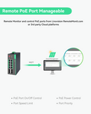 Industrial 8 Ports Full Gigabit PoE Switch with Remote PoE Ports Management