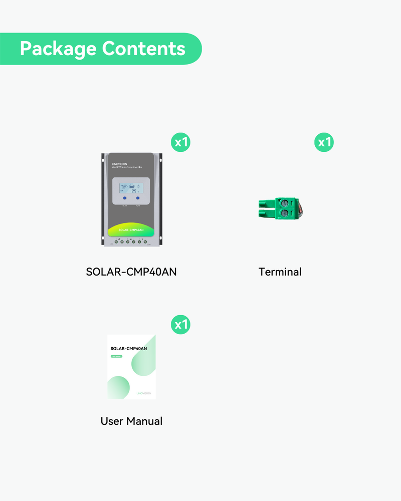 12V/24V 40A MPPT Solar Charge Controller with RS485 Remote Control and Cloud Access for Solar CCTV Trailer, RV, Solar Powered Camera System, etc.