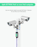 BT90W Outdoor PoE Extender, Gigabit PoE Repeater with Two PoE Outputs