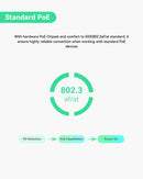 4 Port Gigabit POE Extender with 60W POE Input, 1 in 4 Out POE Repeater