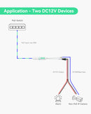 Outdoor Waterproof POE Splitter with DC12V Output and Ethernet (2 pack)