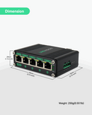 5 Ports Full Gigabit POE Switch supports DC9V~DC54V Power Input
