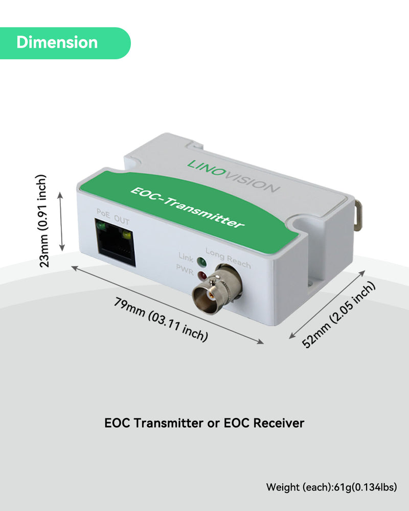 3000ft POE Power and Data Transmission Over Regular RG59 coaxial