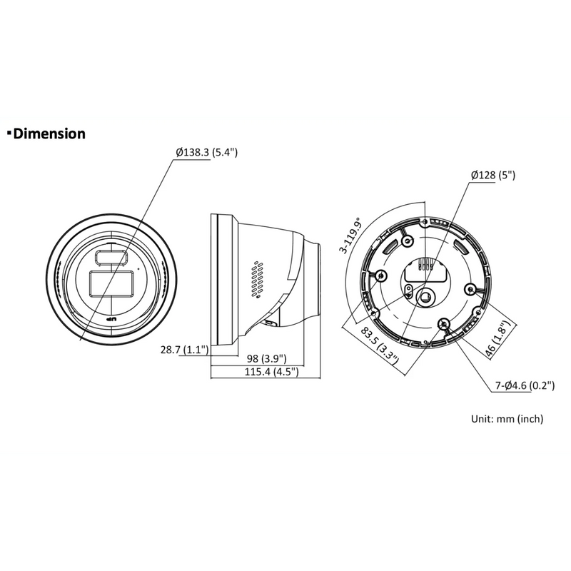 (IPC534AI-CSL) 4MP AI Smart Night ColorVu IP Turret Dome Camera support Active Deterrence with Strobe Light and Audio Alarm