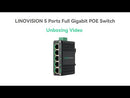 5 Ports Full Gigabit POE Switch supports DC9V~DC54V Power Input
